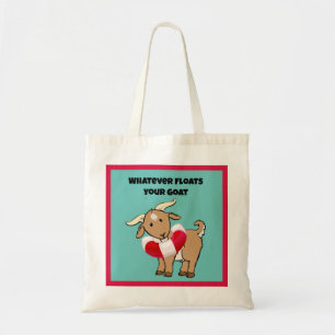 Whatever Floats your Goat Life Preserver Cartoon Tote Bag
