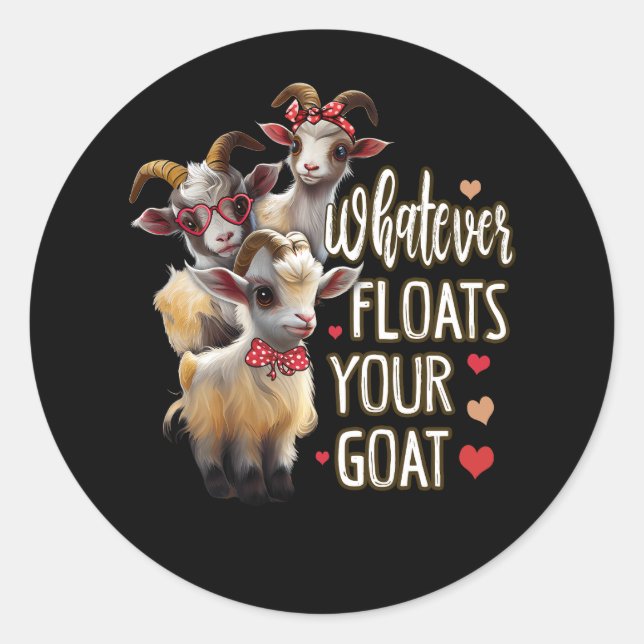 Whatever Floats Your Goat Lover Mum Bandanna Wildl Classic Round Sticker (Front)