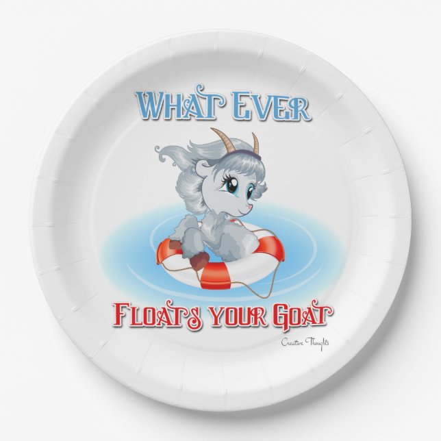Whatever Floats Your Goat Paper Plate (Front)