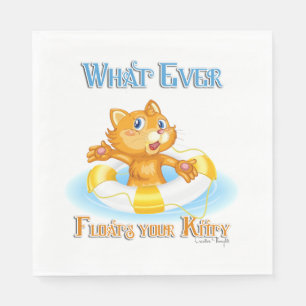 Whatever Floats Your Kitty Napkin