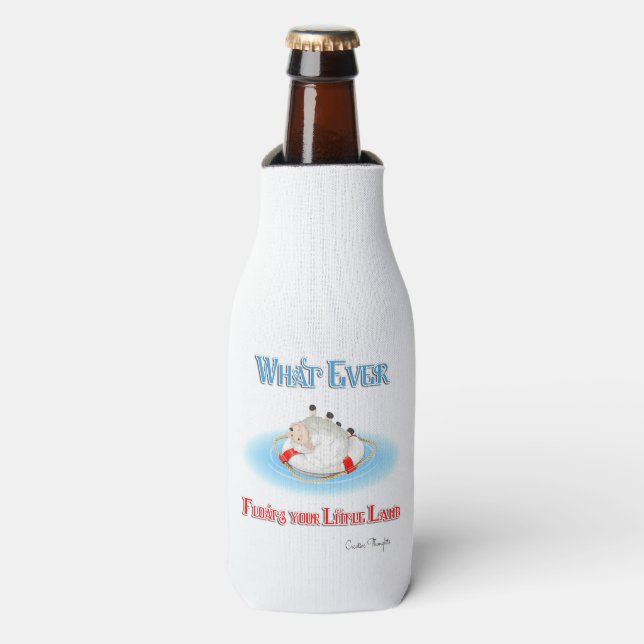 Whatever Floats Your Little Lamb Bottle Cooler (Bottle Front)