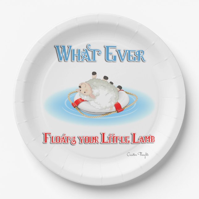 Whatever Floats Your Little Lamb Paper Plate (Front)