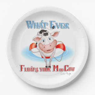 Whatever Floats Your Moo Cow Paper Plate