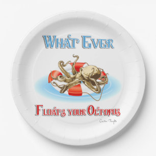 Whatever Floats Your Octopus Paper Plate
