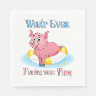 Whatever Floats Your Piggy Napkin