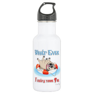 Whatever Floats Your Pug 532 Ml Water Bottle
