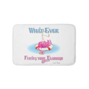 Whatever Floats Your Silly Flamingo Bath Mat