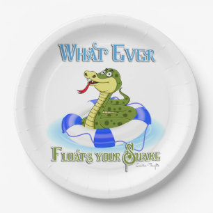 Whatever Floats your Snake Paper Plate