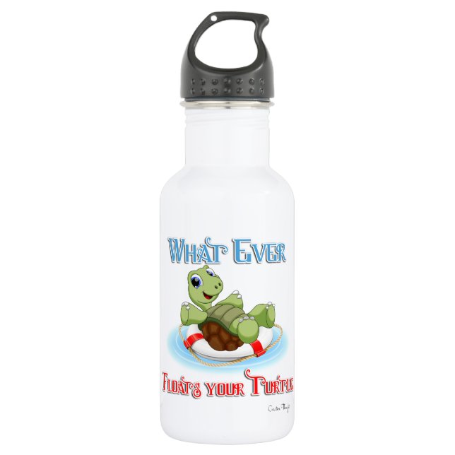 Whatever Floats Your Turtle 532 Ml Water Bottle (Front)