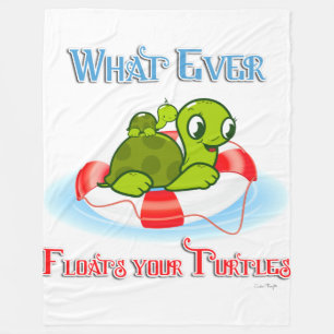 Whatever Floats Your Turtles 2 Fleece Blanket