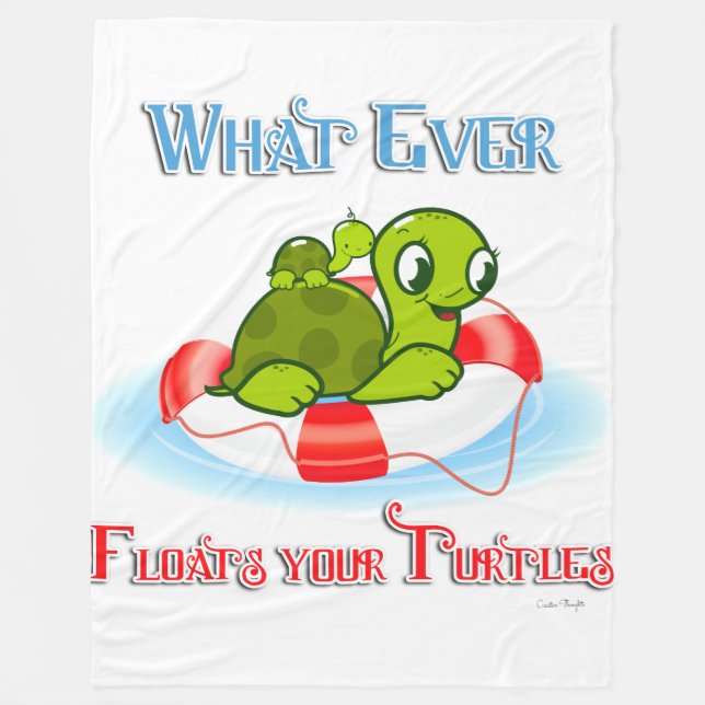 Whatever Floats Your Turtles 2 Fleece Blanket (Front)