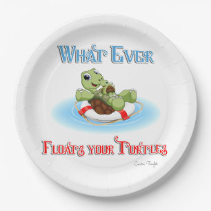 Whatever Floats Your Turtles Paper Plate