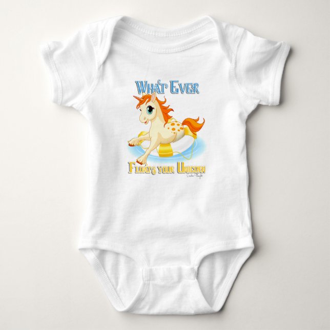 Whatever Floats Your Unicorn Baby Bodysuit (Front)