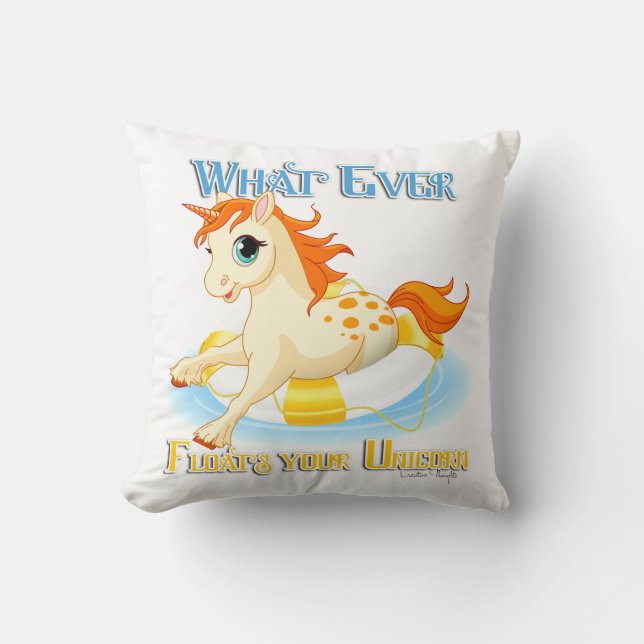 Whatever Floats Your Unicorn Cushion (Front)