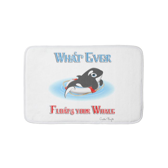 Whatever Floats Your Whale Bath Mat (Front)