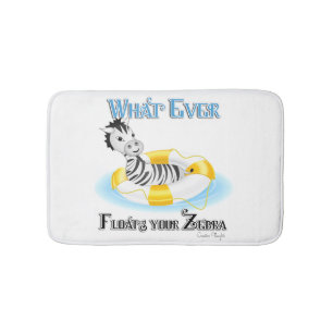 Whatever Floats Your Zebra 4 Bath Mat