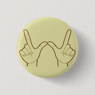 Whatever Hand Sign Retro Flair 3 Cm Round Badge