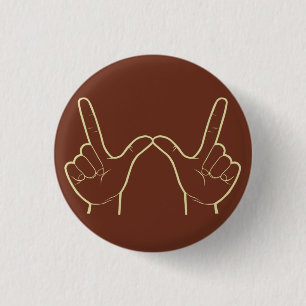 Whatever Hand Sign Retro Graphic Flair 3 Cm Round Badge