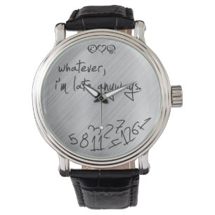 whatever I'm late anyways - modern black on silver Watch