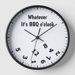 Whatever it's BBQ O'clock barbeque barbecue fan Clock