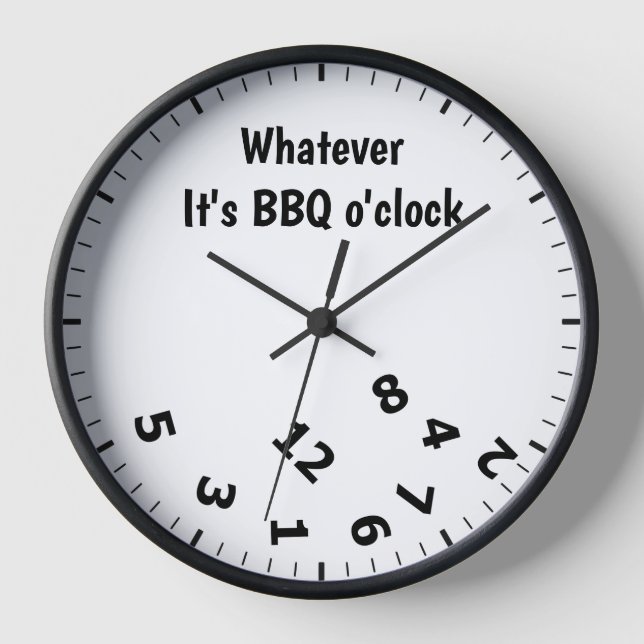 Whatever it's BBQ O'clock barbeque barbecue fan Clock (Front)