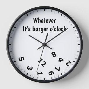 Whatever it's Burger O'clock Hamburger Restaurant Clock