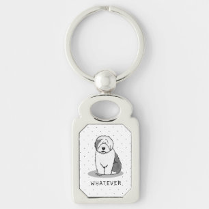 Whatever Old English Sheepdog (Grey 1) Dog Funny Key Ring