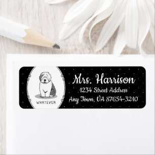 Whatever Old English Sheepdog (Grey 1) Dog Funny Return Address Label