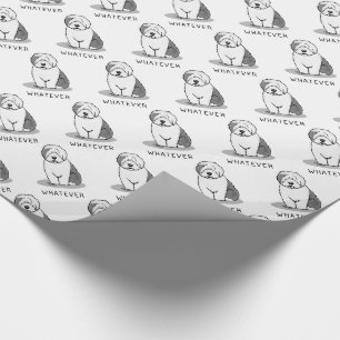 Whatever Old English Sheepdog (Grey 1) Dog Funny Wrapping Paper
