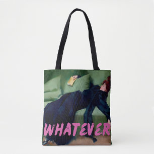 Whatever Pink Graffiti Bag, Altered Art, Fun Girly Tote Bag
