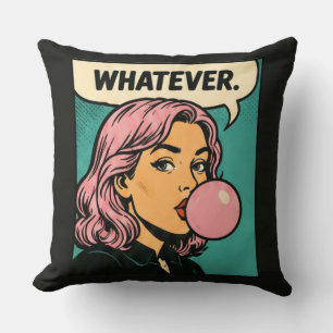 “Whatever” Retro Comic Cushion
