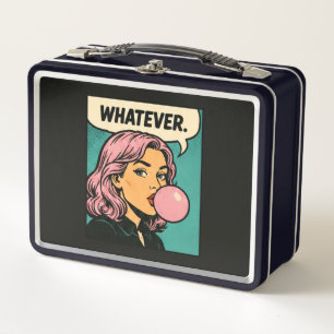 “Whatever” Retro Comic Metal Lunch Box