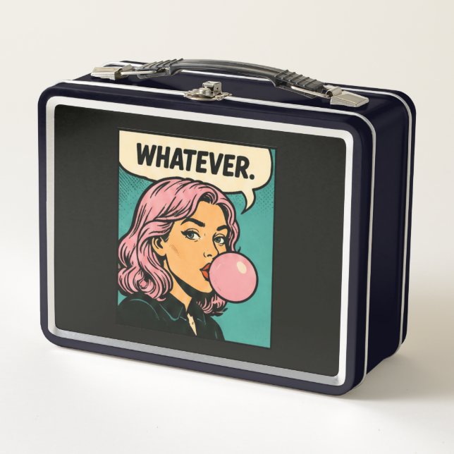 “Whatever” Retro Comic Metal Lunch Box (Front)
