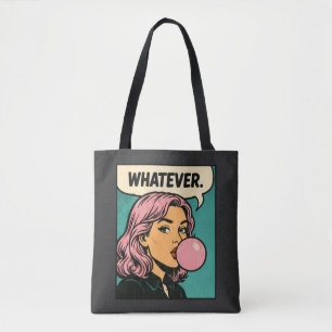 “Whatever” Retro Comic Tote Bag
