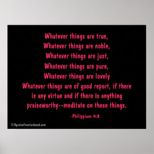 Whatever things are... Bible Quote Prayer Poster