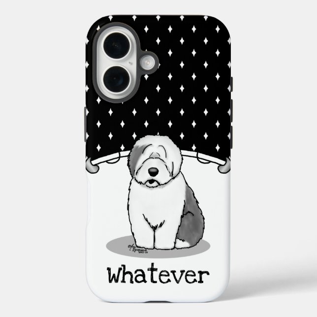 Whatever What? Old English Sheepdog (Grey 1) Funny Case-Mate iPhone Case (Back)