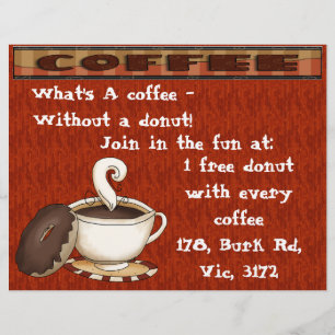 What's a coffee  without a doughnut! flyer