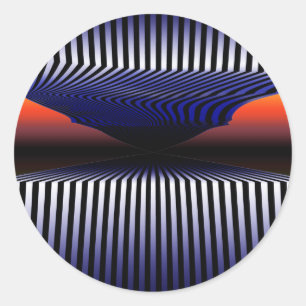 Whats At The End? - 3D Optical Illusion Art Classic Round Sticker