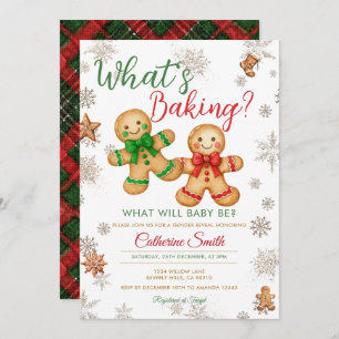 What's Baking Gingerbread Gender Reveal Invitation