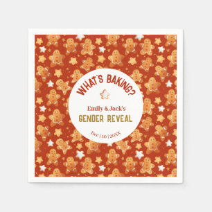 What's Baking Gingerbread Gender Reveal   Napkin