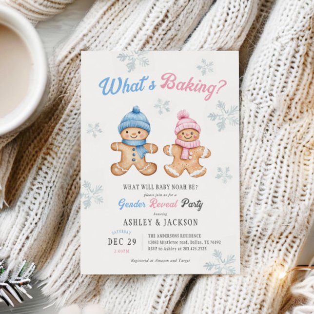What's Baking Gingerbread Party Gender Reveal Invitation (Creator Uploaded)