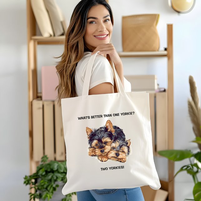 What's better than one yorkie? Two yorkies! Tote Bag (Creator Uploaded)