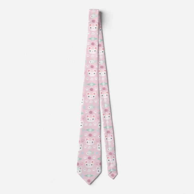 What's Cool, Kitty Cat in Pink and Mint Tie (Front)