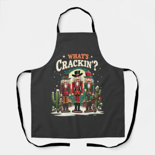 What's Cracking Nutcracker Cactus Christmas Funny Apron