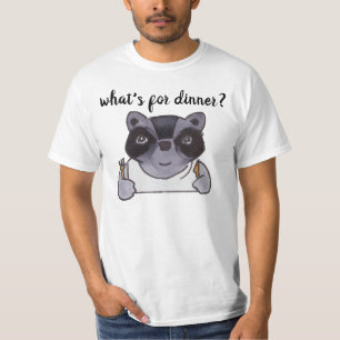 What's For Dinner Cute Cartoon Raccoon T-Shirt