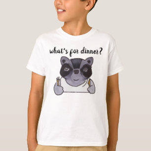 What's For Dinner Cute Cartoon Racoon T-Shirt