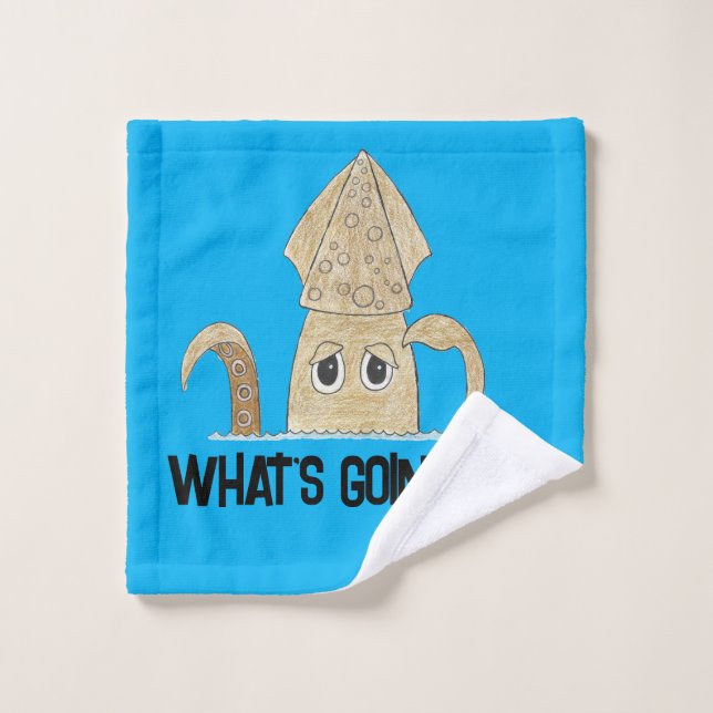 "What's Going On?" Confused Howard the Squid Wash Cloth (Wash Cloth)