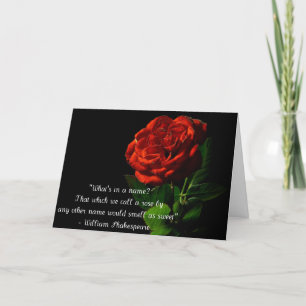 What's In A Name Rose Valentines Greeting Card
