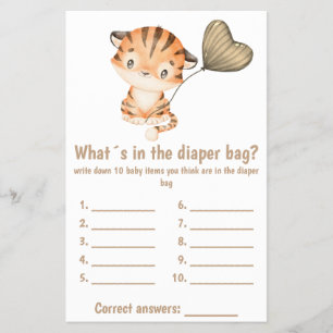 What's in Diaper Bag Baby Shower Game Card
