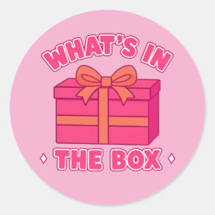 What's In The Box Surprise Mystery Gift Mystery Classic Round Sticker